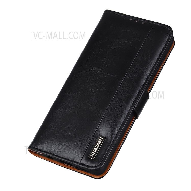 KHAZNEH Wallet Design PU Leather Stand Flip Magnetic Closure Full-Around Protective Case for Motorola Moto E20 / E30 / E40 - Black-6