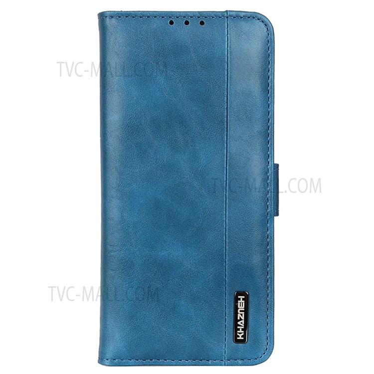KHAZNEH Wallet Design PU Leather Stand Flip Magnetic Closure Full-Around Protective Case for Motorola Moto E20 / E30 / E40 - Blue-2