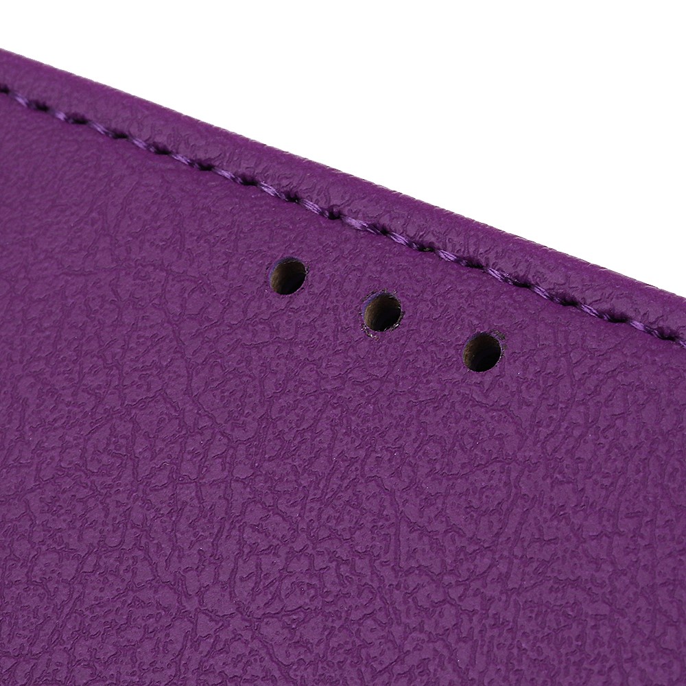 KHAZNEH PU Leather Wallet Stand Magnetic Closure Shockproof Flip Cover for Motorola Moto E20 / E30 / E40 - Purple-7