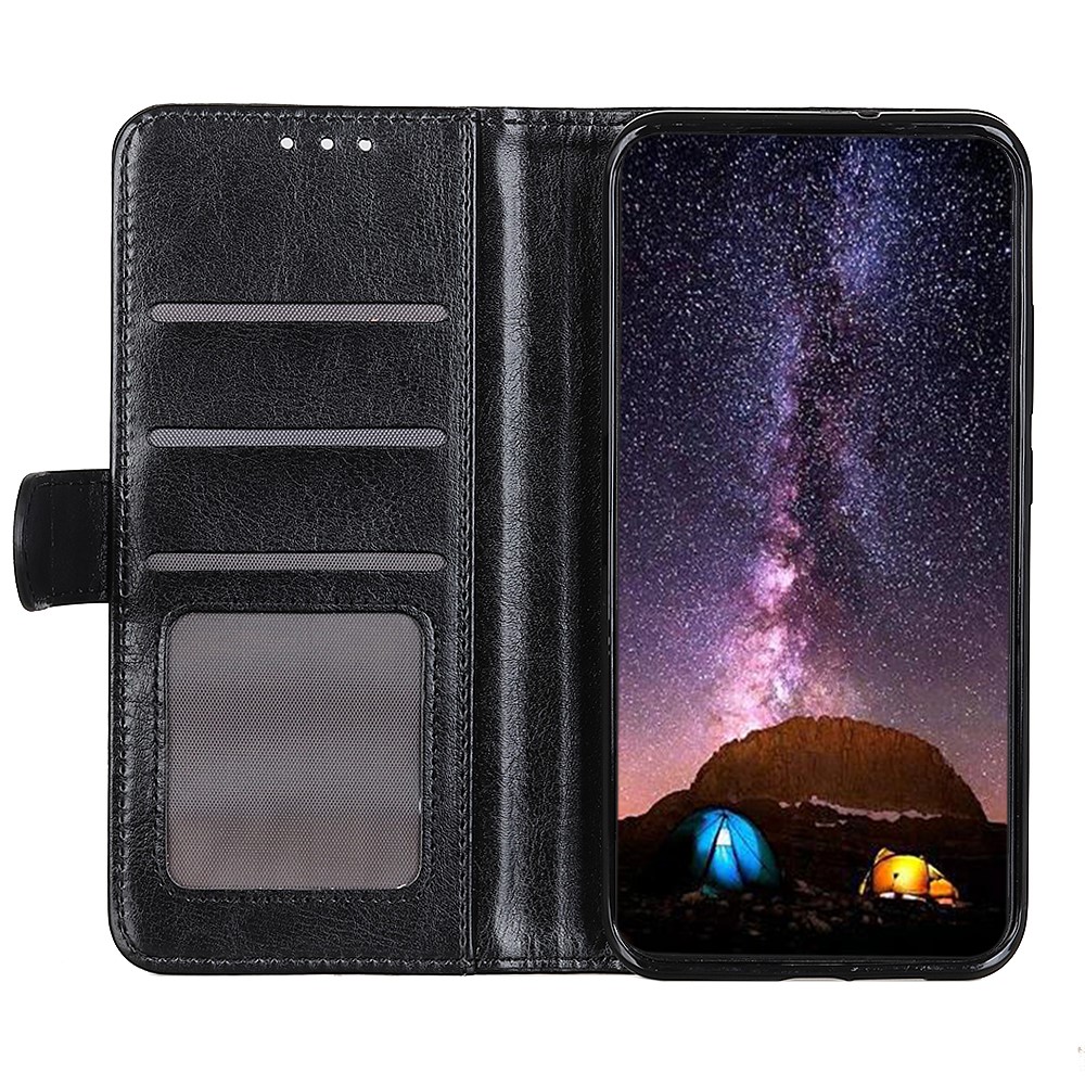 Stand Funcione Crazy Horse Texture PU Leather TPU Inner Shell Folio Folio Willet Cover Para Motorola Moto E20 / E30 / E40 - Negro-6