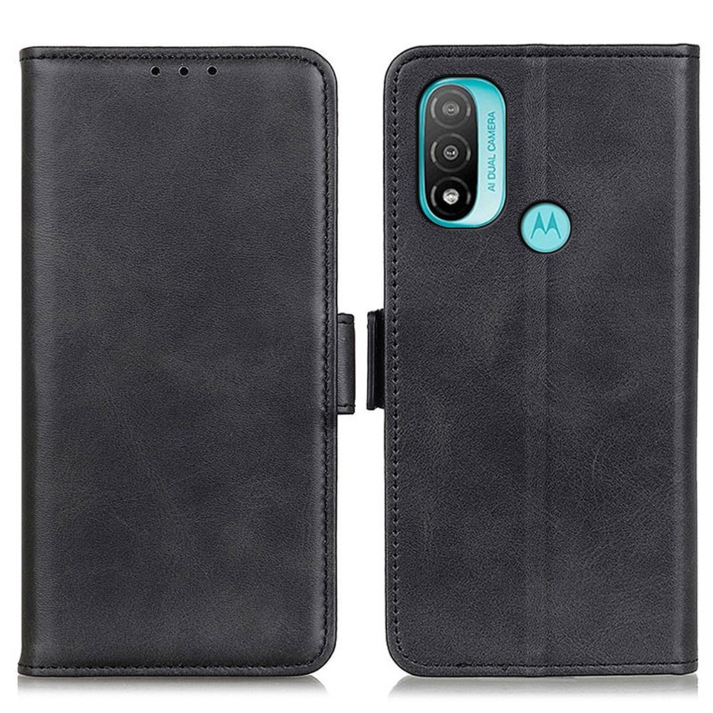 PU Leather Wallet Magnetic Flip Full Body Protection Stand Protective Phone Cover for Motorola Moto E20 / E30 / E40 - Black-1