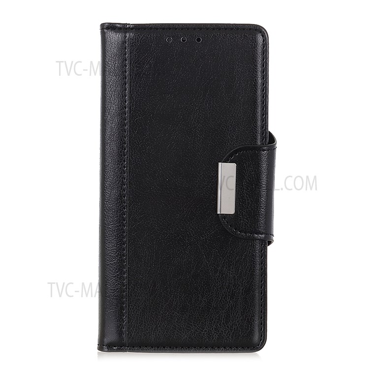 Textured PU Leather Cover + TPU Inner Cover Phone Wallet Shell with Horizontal Stand for Motorola Moto E20/E30/E40 - Black-2