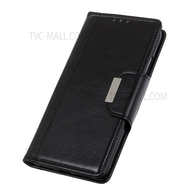 Textured PU Leather Cover + TPU Inner Cover Phone Wallet Shell with Horizontal Stand for Motorola Moto E20/E30/E40 - Black-6