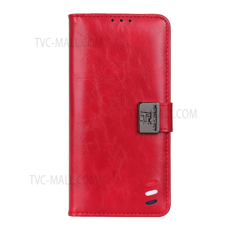Drop Protection PU Leather Flip Protective Phone Cover with Stand and Magnetic Closure for Motorola Moto E20 / E30 / E40 - Red-2