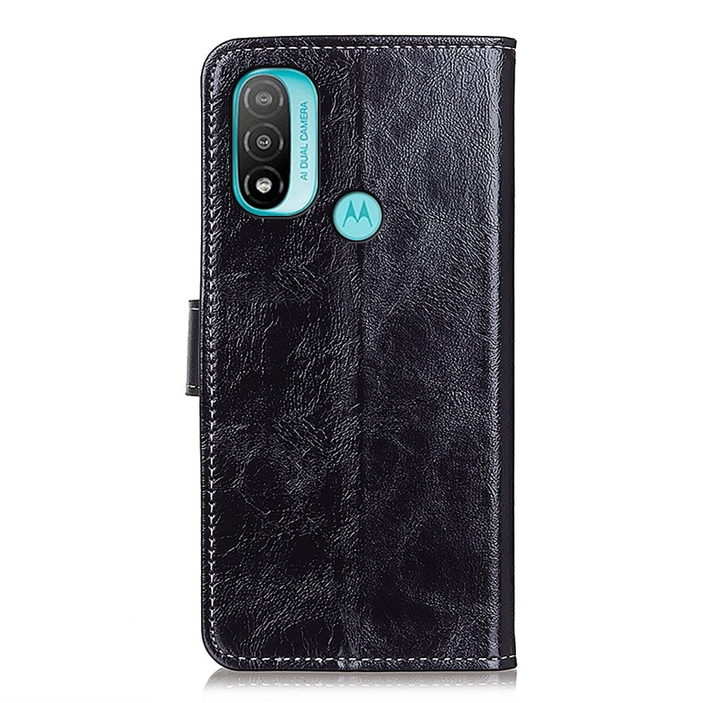Crazy Horse Texture Vintage PU Leather Wallet Flip Stand Phone Case Cover for Motorola Moto E20 / E30 / E40 - Black-3
