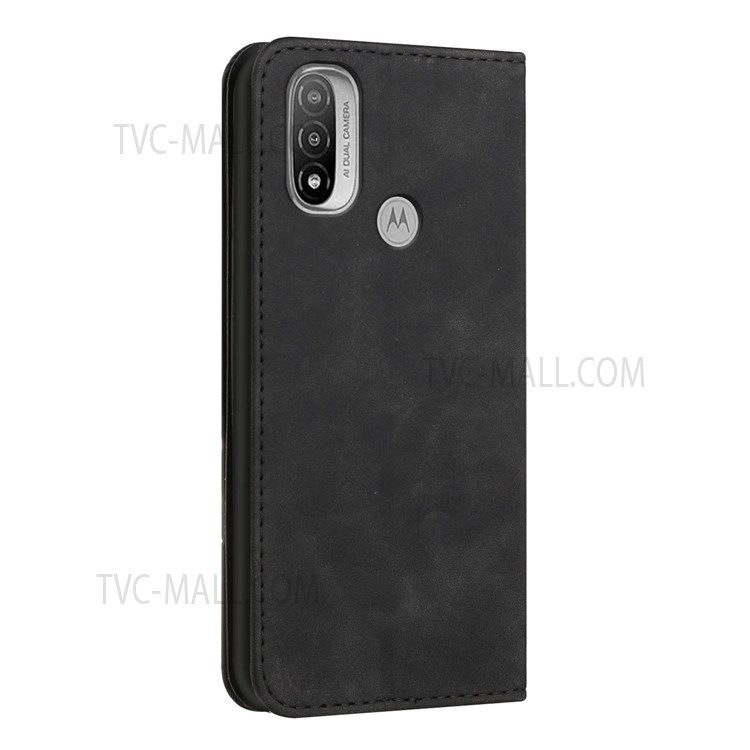 Full Protective Business Style Skin-touch Feel Phone Cover Case with Stand for Motorola Moto E20 - Black-3