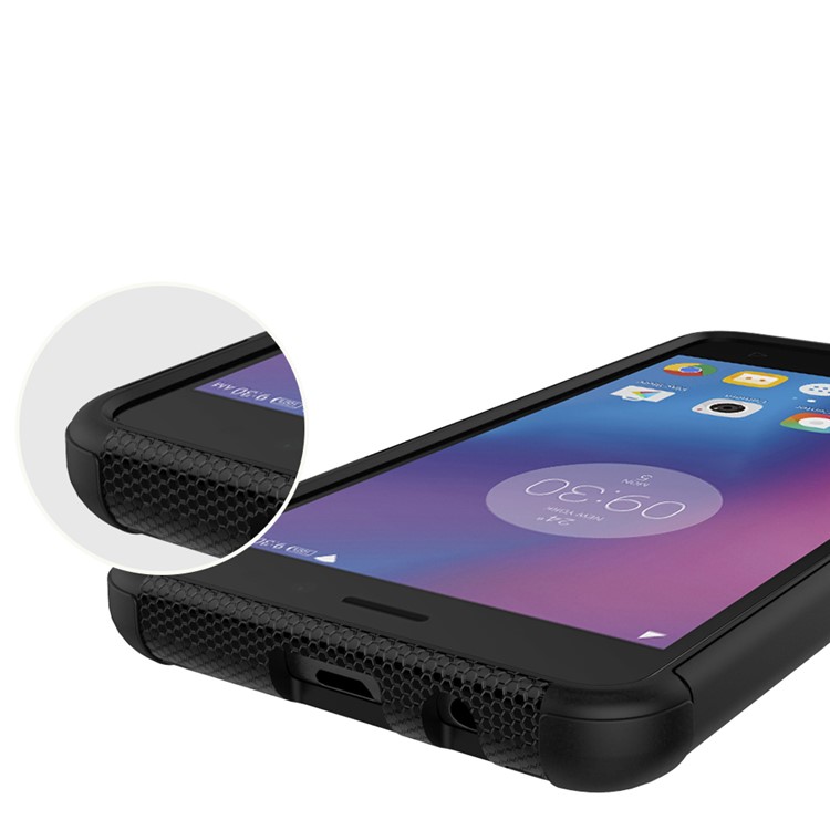 Tyre Pattern PC + TPU Hybrid Case for Lenovo K6 with Kickstand - Black-11