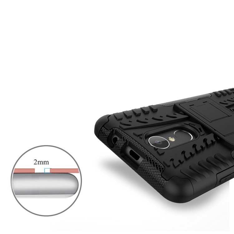 Tyre Pattern PC + TPU Hybrid Case for Lenovo K6 with Kickstand - Black-12