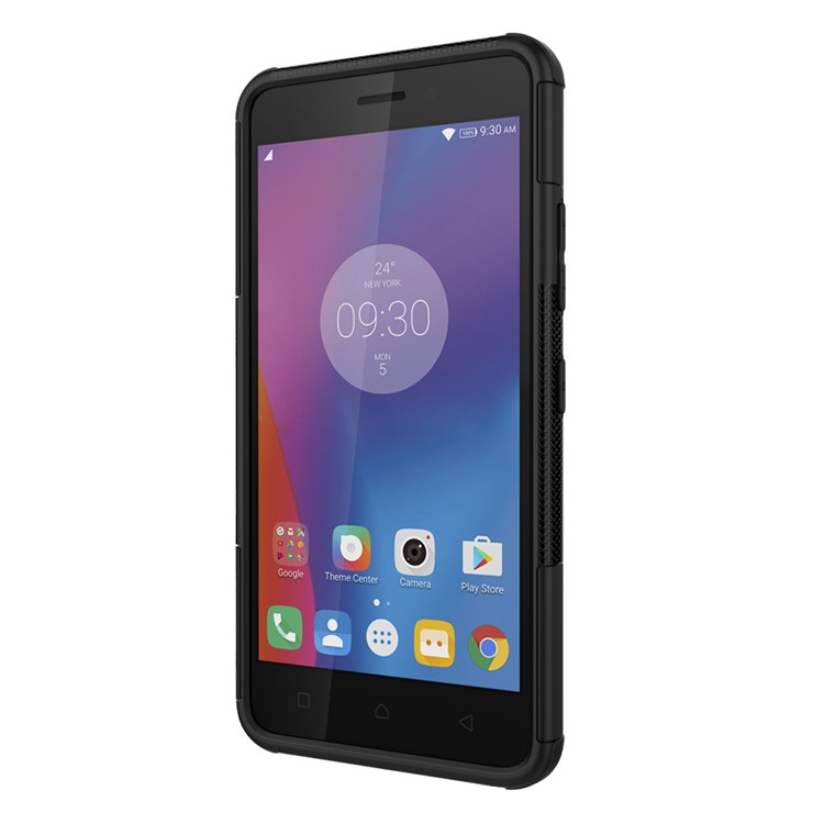 Tyre Pattern PC + TPU Hybrid Case for Lenovo K6 with Kickstand - Black-3