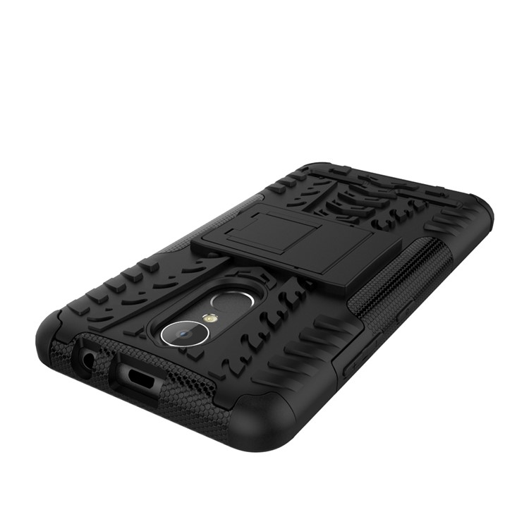 Tyre Pattern PC + TPU Hybrid Case for Lenovo K6 with Kickstand - Black-8