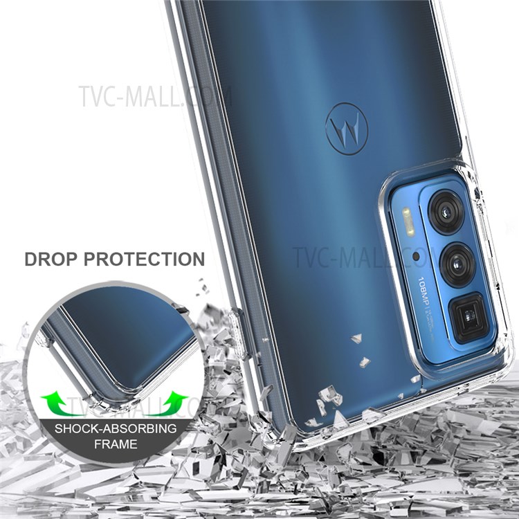 Anti-scratch Ultra Clear Acrylic + TPU Hybrid Case Protective Phone Cover for Motorola Edge 20 Pro-4