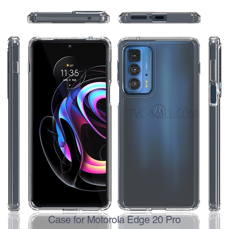 Anti-scratch Ultra Clear Acrylic + TPU Hybrid Case Protective Phone Cover for Motorola Edge 20 Pro-6