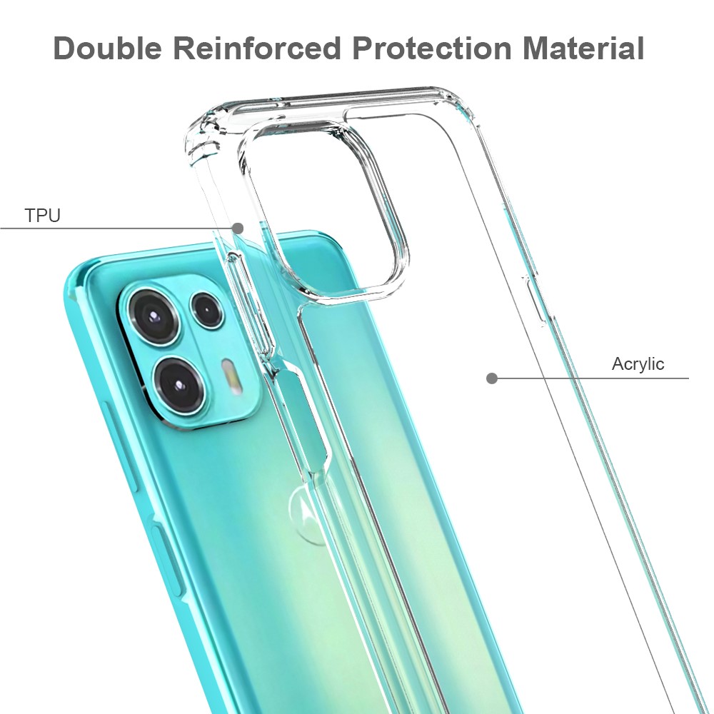 Anti-scratch Drop-protection Acrylic + TPU Transparent Phone Back Case Cover for Motorola Edge 20 Lite-2