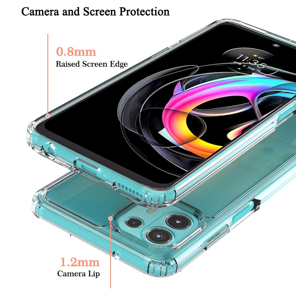Anti-scratch Drop-protection Acrylic + TPU Transparent Phone Back Case Cover for Motorola Edge 20 Lite-3