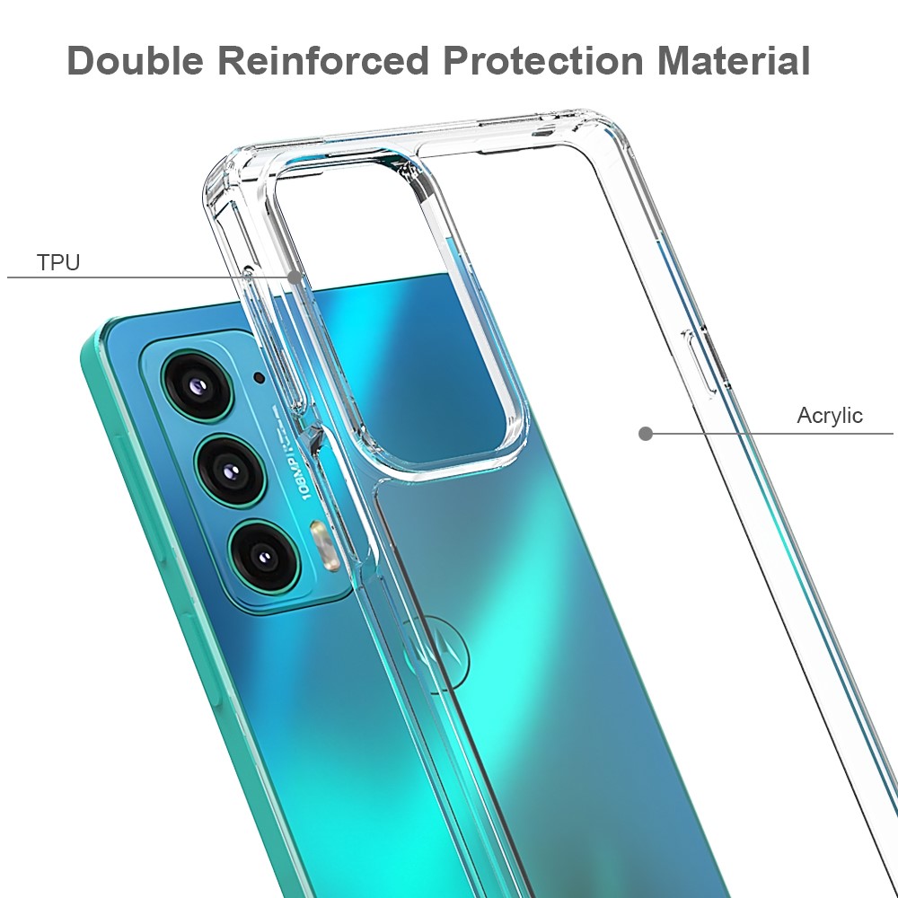 Anti-drop Scratch-resistant Transparent Acrylic + TPU Hybrid Case Phone Cover for Motorola Edge 20-2