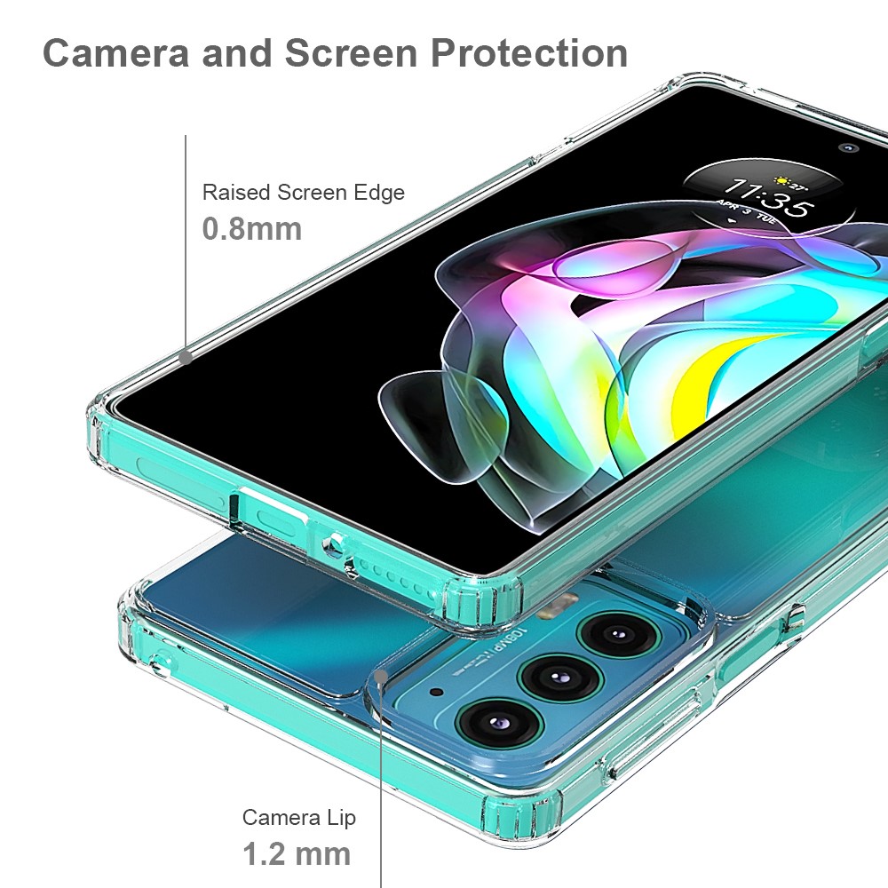 Anti-drop Scratch-resistant Transparent Acrylic + TPU Hybrid Case Phone Cover for Motorola Edge 20-3