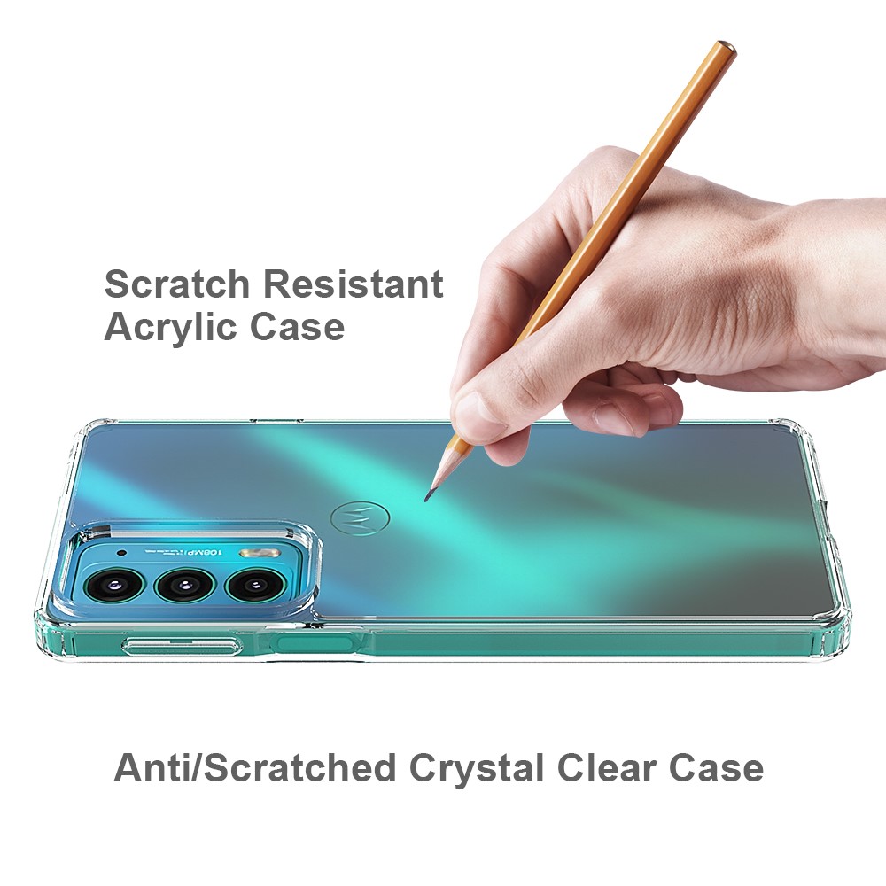 Anti-drop Scratch-resistant Transparent Acrylic + TPU Hybrid Case Phone Cover for Motorola Edge 20-5