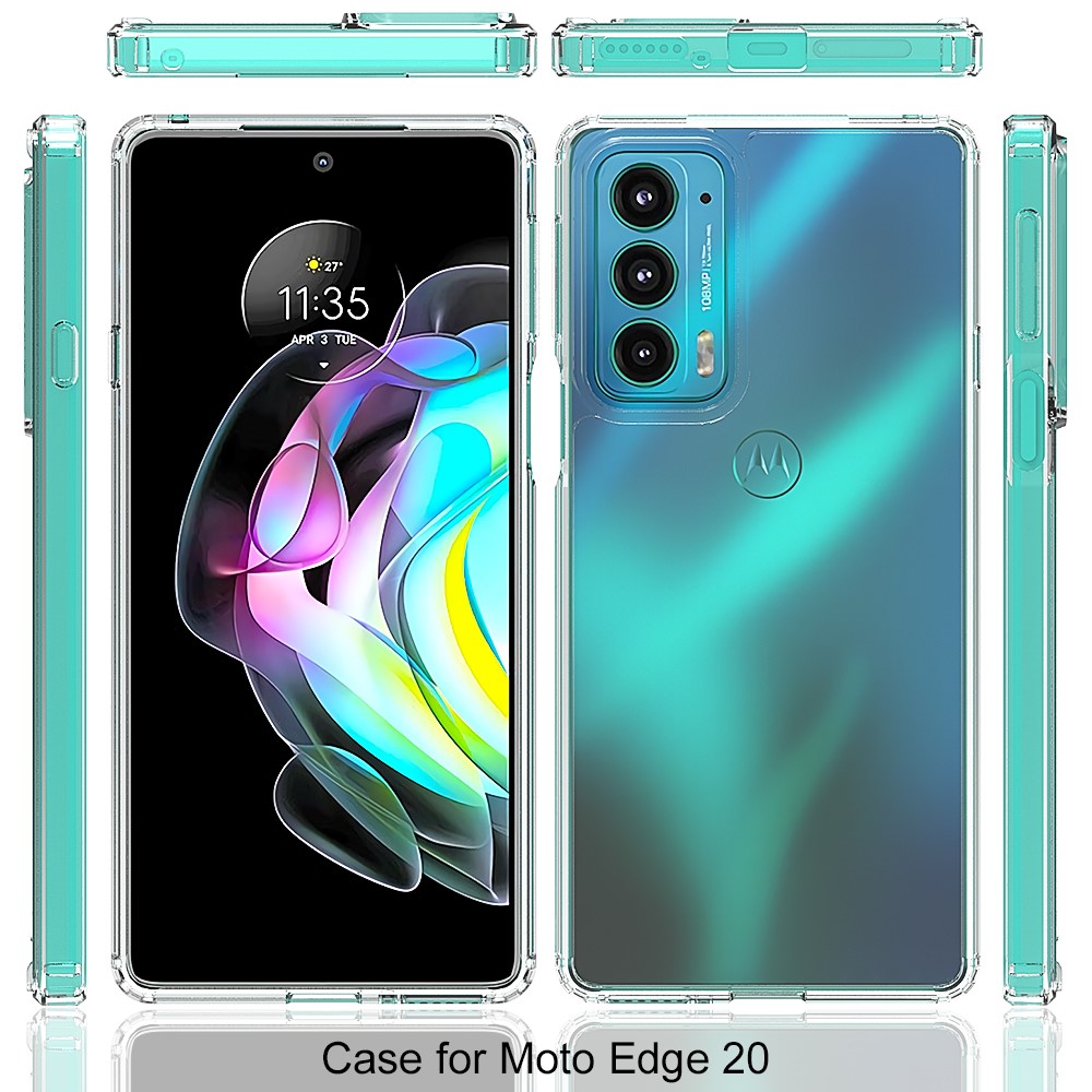 Anti-drop Scratch-resistant Transparent Acrylic + TPU Hybrid Case Phone Cover for Motorola Edge 20-6