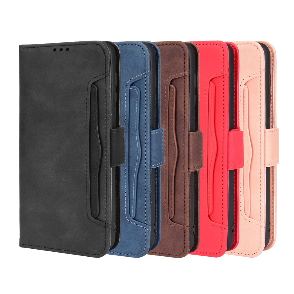 Flip Phone Case Shockproof Multiple Card Slot Design PU Leather Wallet Phone Cover for Motorola Moto E20/E30/E40 - Black-11