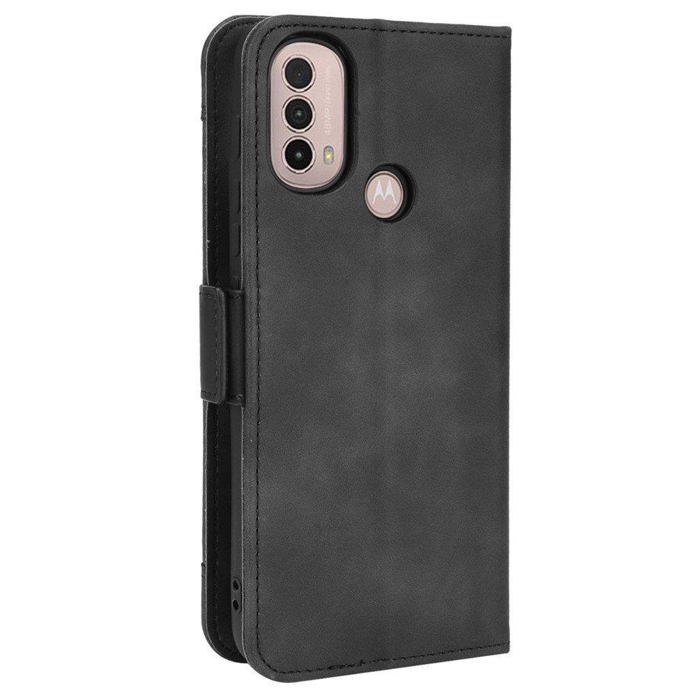 Flip Phone Case Shockproof Multiple Card Slot Design PU Leather Wallet Phone Cover for Motorola Moto E20/E30/E40 - Black-3