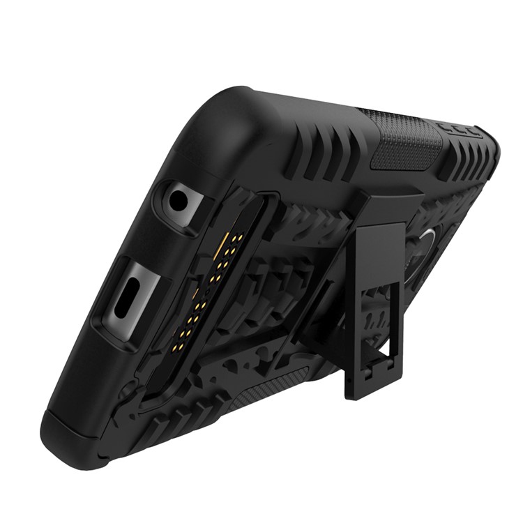 Anti-slip PC + TPU Hybrid Case with Kickstand for Motorola Moto Z Play - Black-12