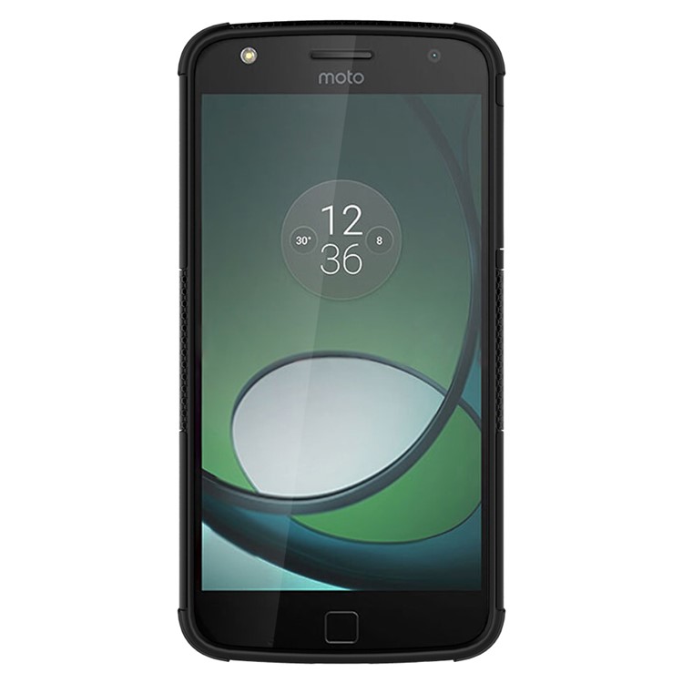 Anti-slip PC + TPU Hybrid Case with Kickstand for Motorola Moto Z Play - Black-3