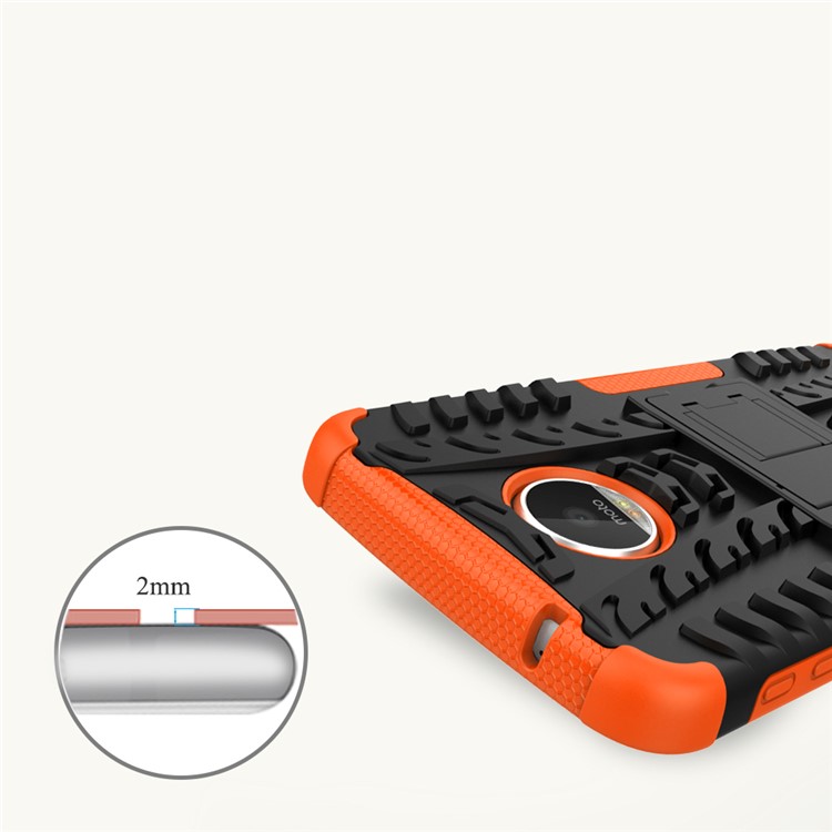 Anti-slip PC + TPU Hybrid Case with Kickstand for Motorola Moto Z Play - Orange-3