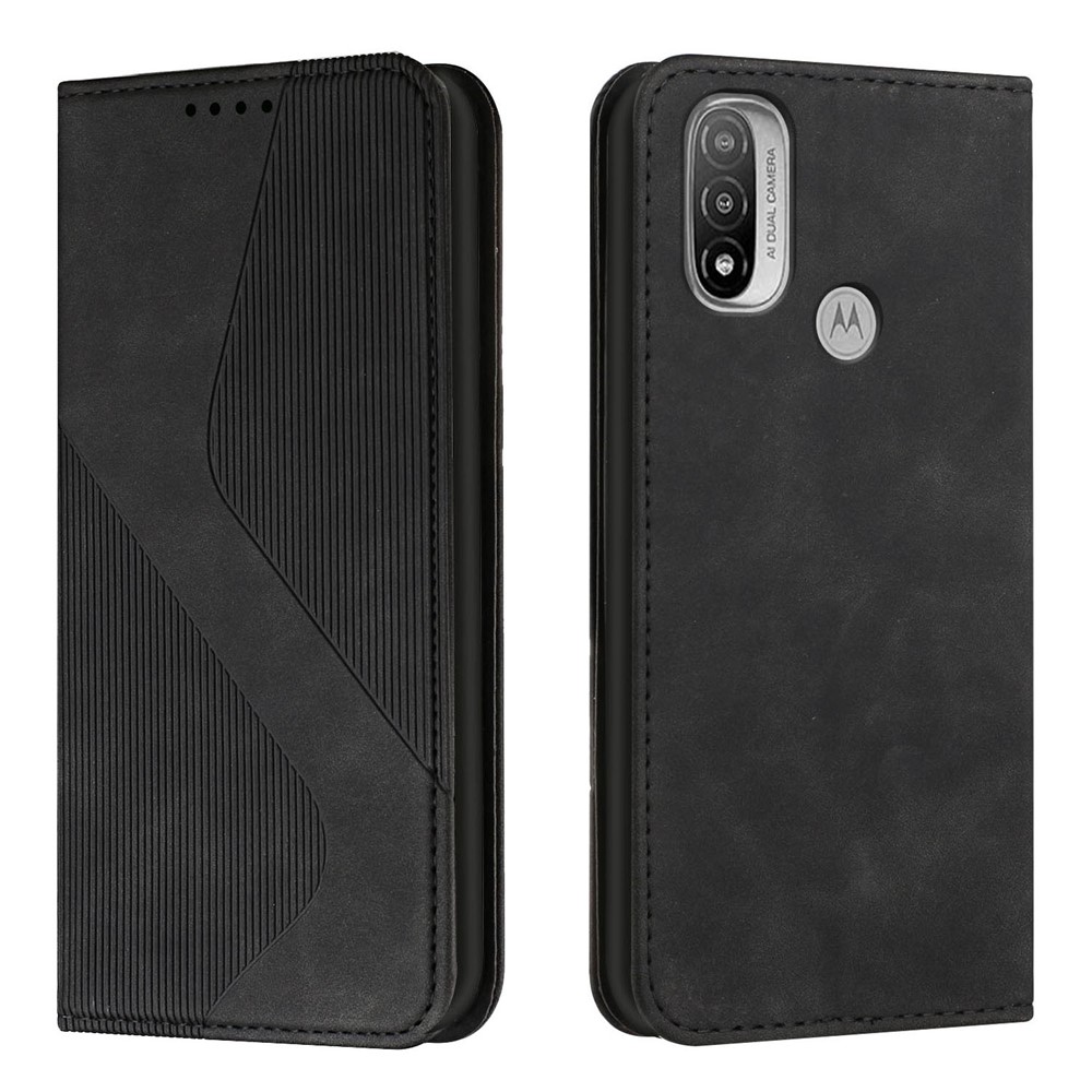 Phone Cover Business Style Skin-touch Feel Wallet Design Case with Stand for Motorola Moto E30/E40 - Black-1