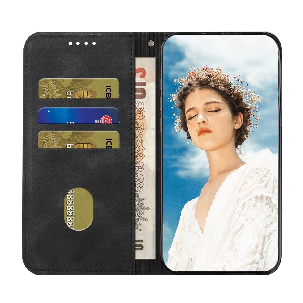 Phone Cover Business Style Skin-touch Feel Wallet Design Case with Stand for Motorola Moto E30/E40 - Black-5
