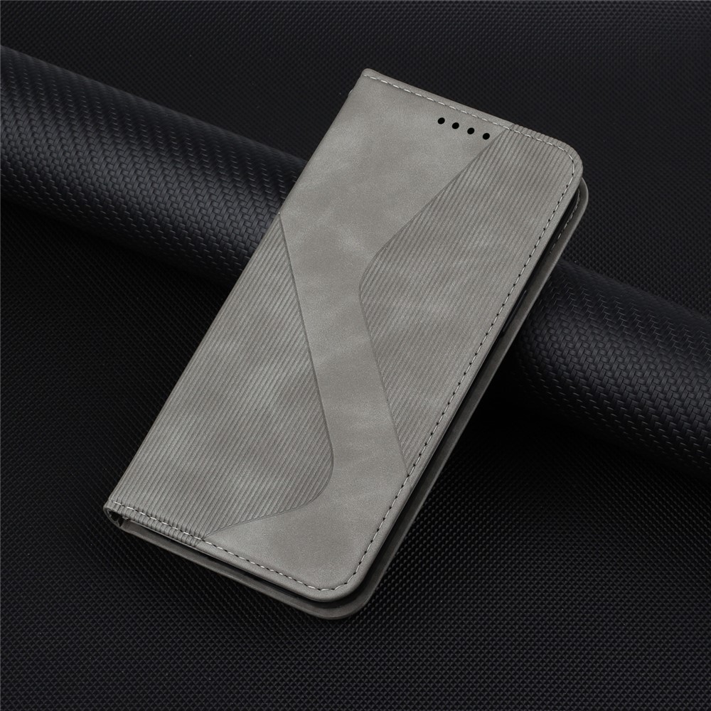 Phone Cover Business Style Skin-touch Feel Wallet Design Case with Stand for Motorola Moto E30/E40 - Grey-11