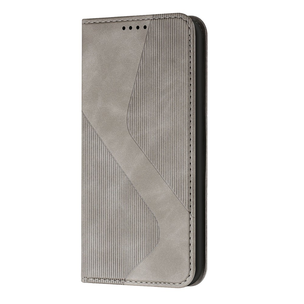 Phone Cover Business Style Skin-touch Feel Wallet Design Case with Stand for Motorola Moto E30/E40 - Grey-2