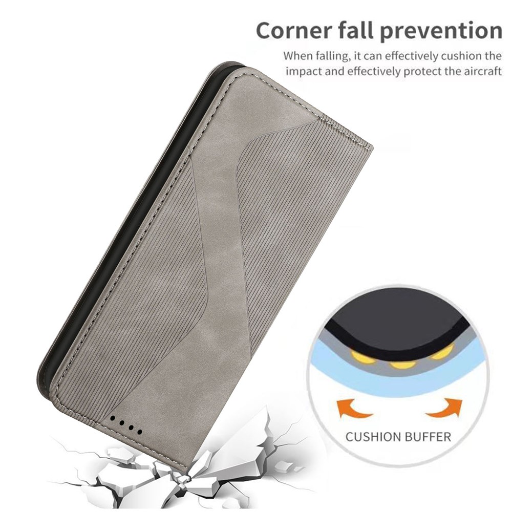 Phone Cover Business Style Skin-touch Feel Wallet Design Case with Stand for Motorola Moto E30/E40 - Grey-9