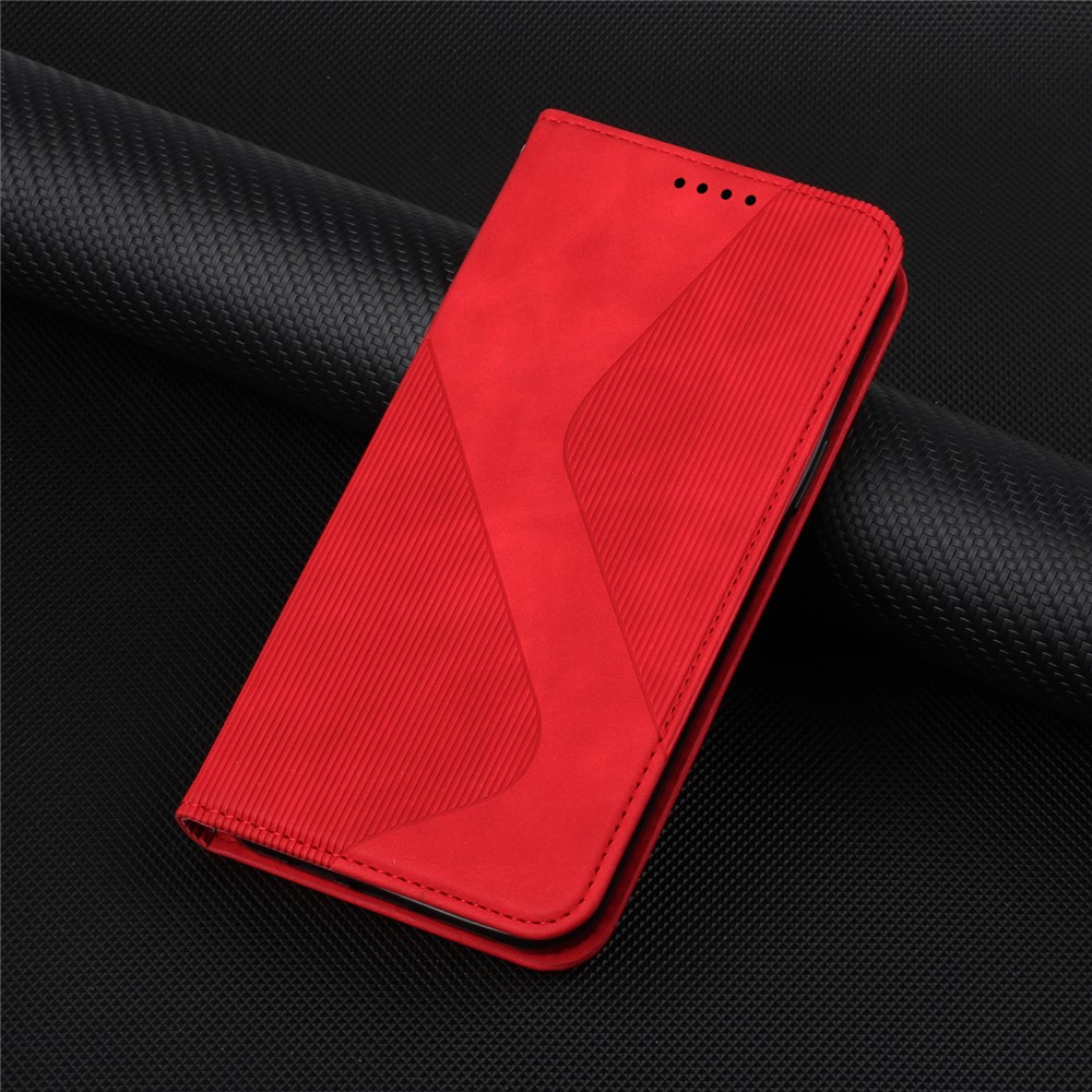 Phone Cover Business Style Skin-touch Feel Wallet Design Case with Stand for Motorola Moto E30/E40 - Red-11