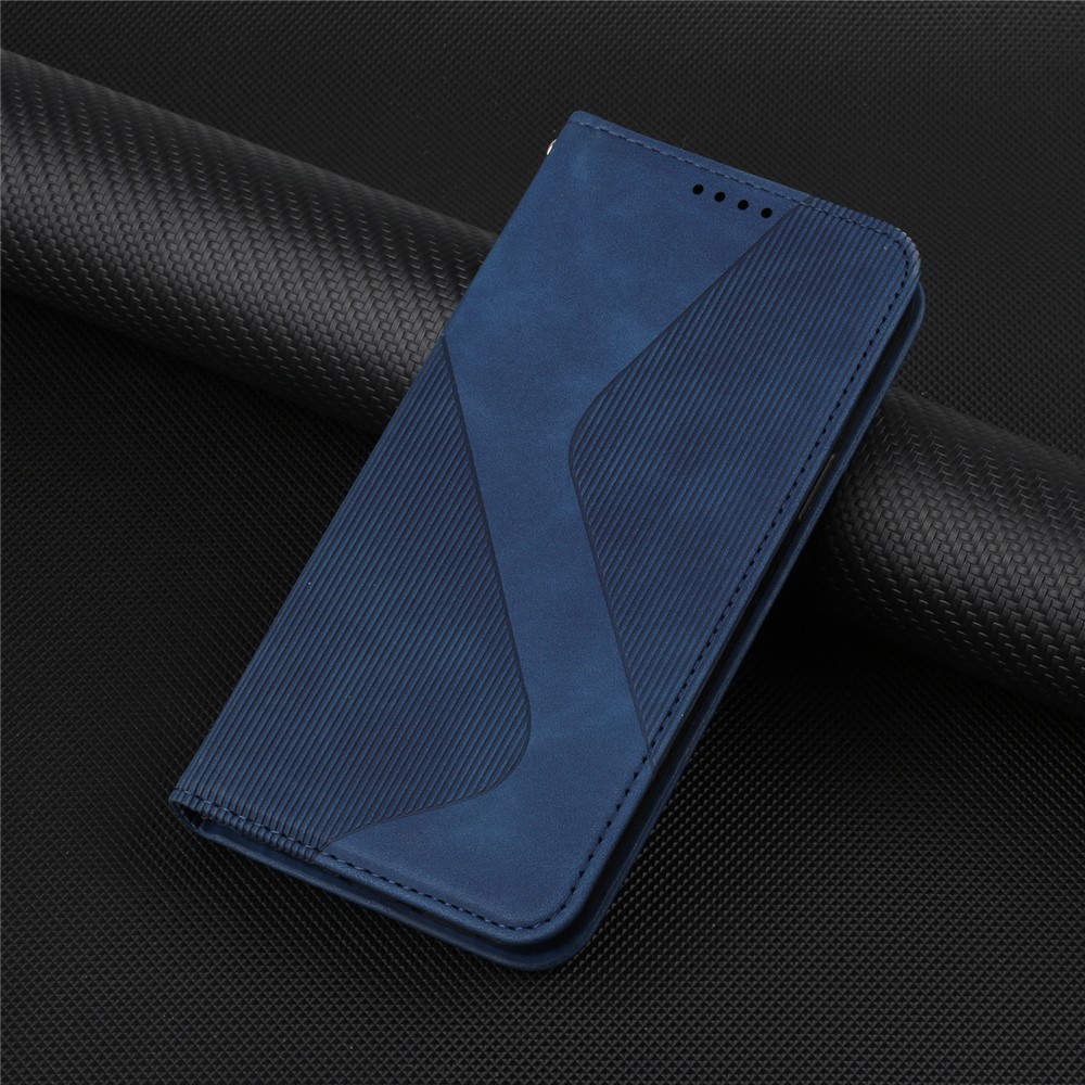 Phone Cover Business Style Skin-touch Feel Wallet Design Case with Stand for Motorola Moto E30/E40 - Blue-11