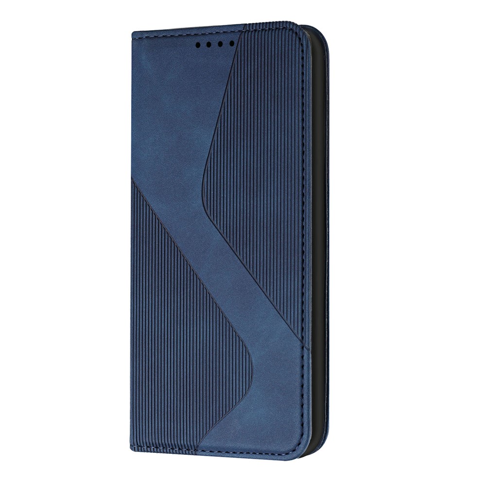 Phone Cover Business Style Skin-touch Feel Wallet Design Case with Stand for Motorola Moto E30/E40 - Blue-2