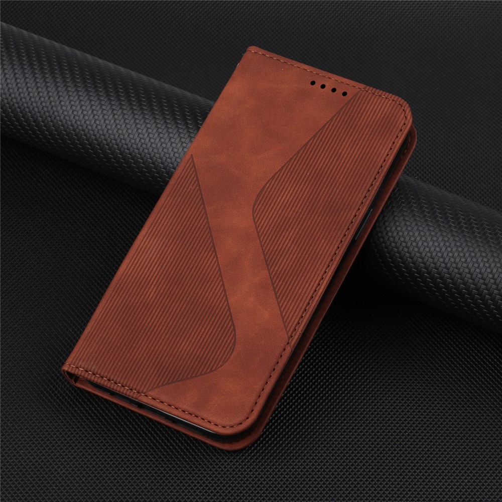 Phone Cover Business Style Skin-touch Feel Wallet Design Case with Stand for Motorola Moto E30/E40 - Brown-11