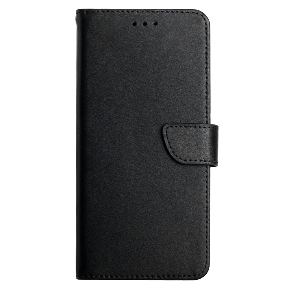 Nappa Texture Genuine Leather Wallet Folio Flip Protective Case with Hands-free Stand for Motorola Moto G9 Plus - Black-8