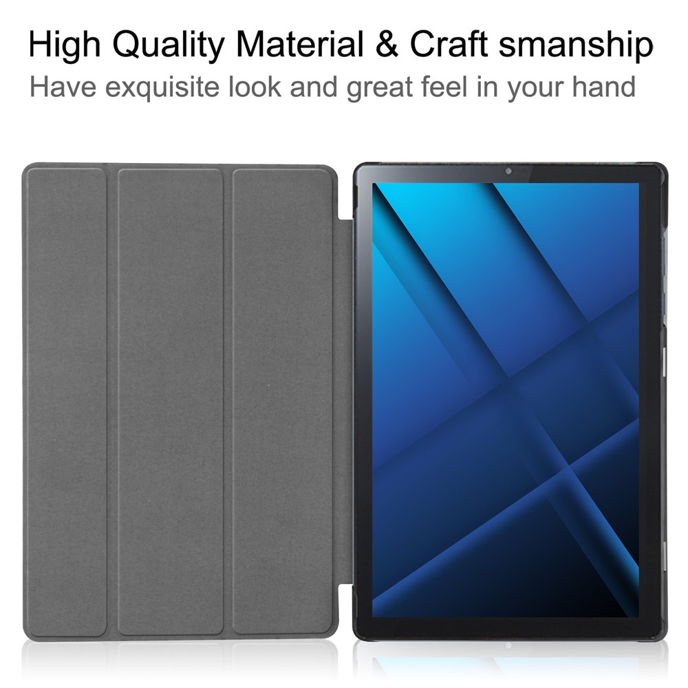 Tri-Fold Stand Feature Pattern Printing PU Leather Hard PC Case with Auto Sleep/Wake for Lenovo Tab 6 - Butterflies-6