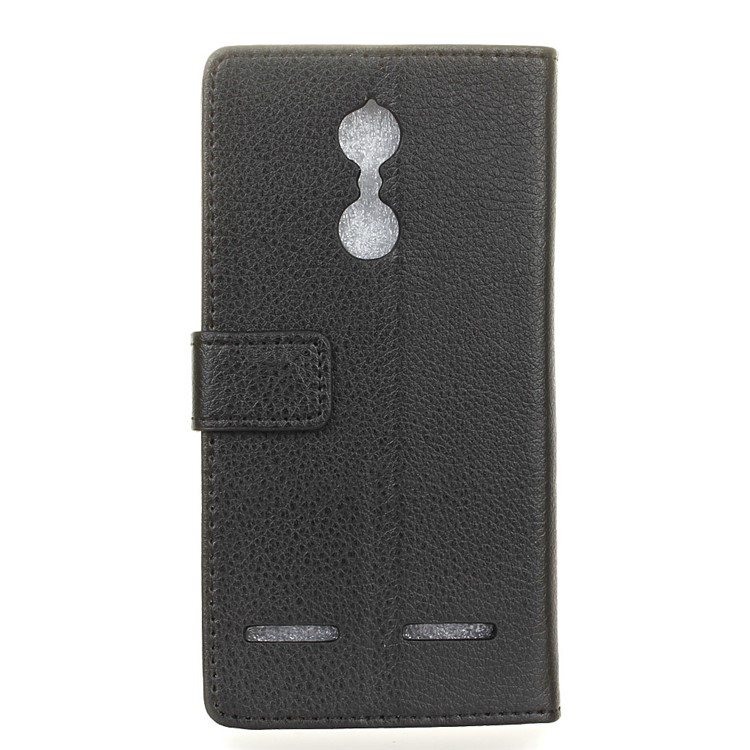 Litchi Skin Leather Wallet Case for Lenovo K6 - Black-2