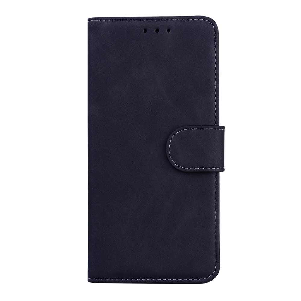 Solid Color Phone Cover Drop-proof Full Protection Premium PU Leather Wallet Design Flip Case with Stand for Motorola Moto E20/E30/E40 - Black-2