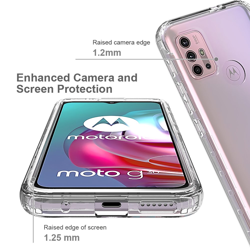For Motorola Moto G30 Detachable 2-in-1 Design Gradient Color Case Well-protected Clear TPU + PC Phone Cover - Transparent-3