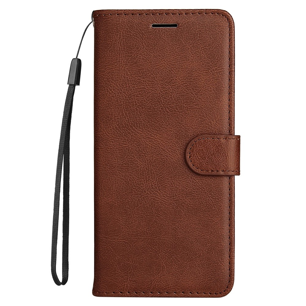 Solid Color Wallet Leather Case Inner Soft TPU Phone Cover with Adjustable Stand for Motorola Moto E40/E30/E20 - Brown-2