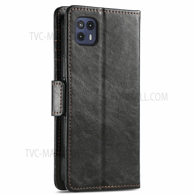CASENEO 002 Series Business Style Splicing PU Leather RFID Blocking Cover Case with Stand Wallet Feature for Motorola Moto G50 5G - Black-10