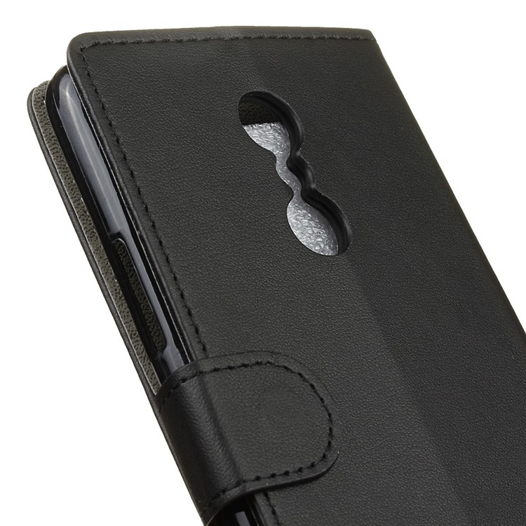 Wallet Leather Stand Case for Lenovo K6 Note - Black-3