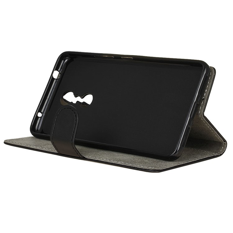 Wallet Leather Stand Case for Lenovo K6 Note - Black-5