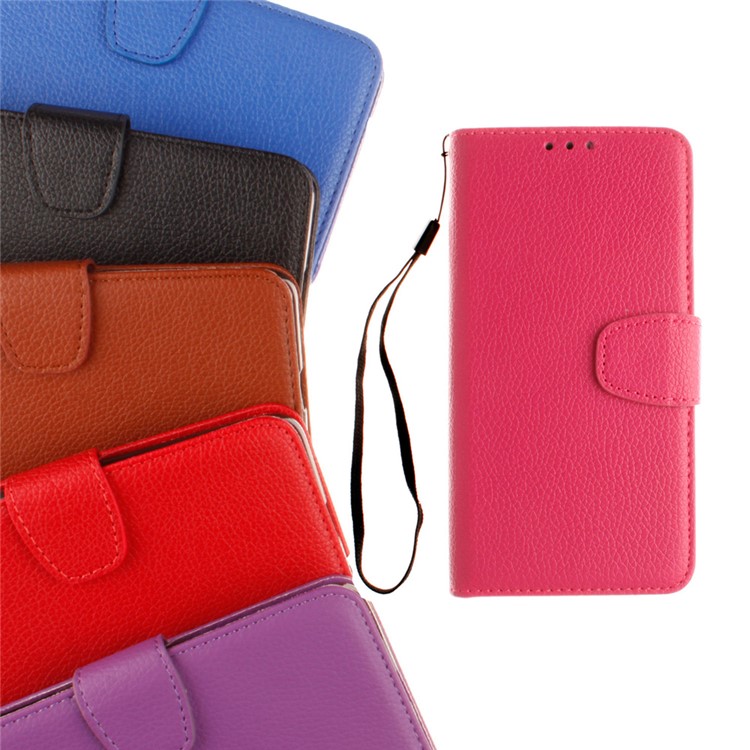 Litchi Skin Leather Wallet Case for Motorola Moto G4 / G4 Plus - Black-12