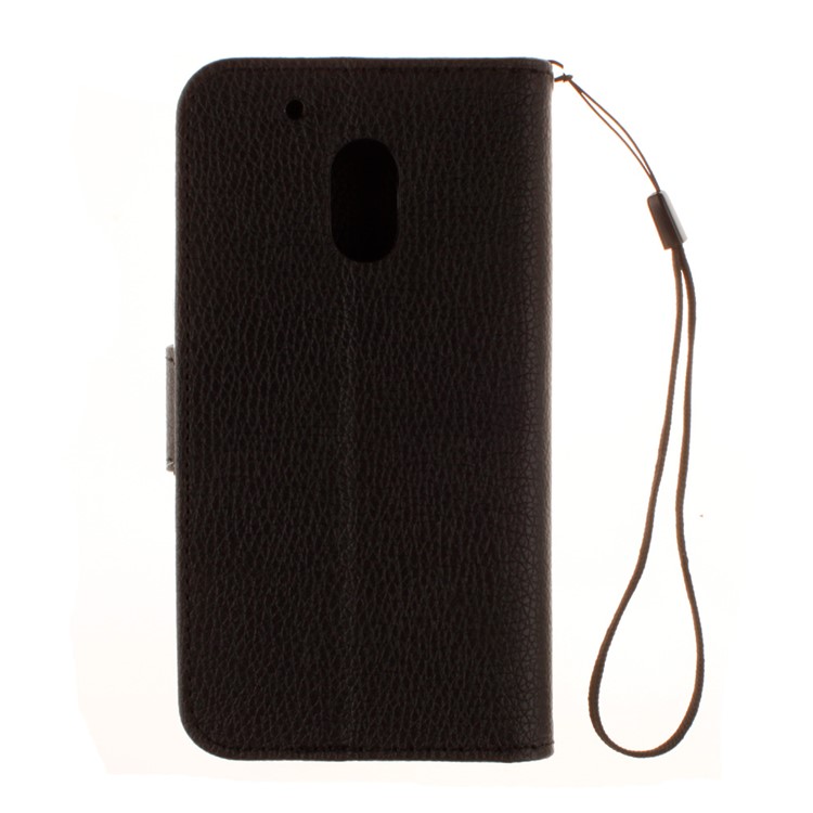 Litchi Skin Leather Wallet Case for Motorola Moto G4 / G4 Plus - Black-3
