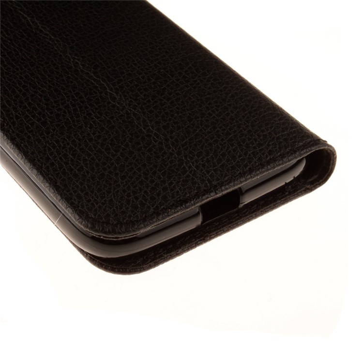 Litchi Skin Leather Wallet Case for Motorola Moto G4 / G4 Plus - Black-4
