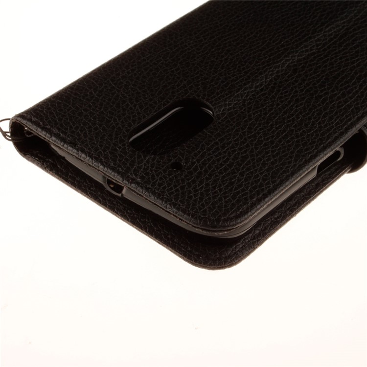 Litchi Skin Leather Wallet Case for Motorola Moto G4 / G4 Plus - Black-5