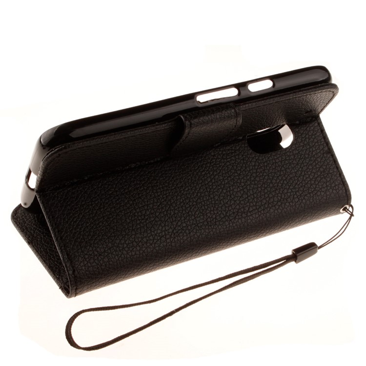 Litchi Skin Leather Wallet Case for Motorola Moto G4 / G4 Plus - Black-6